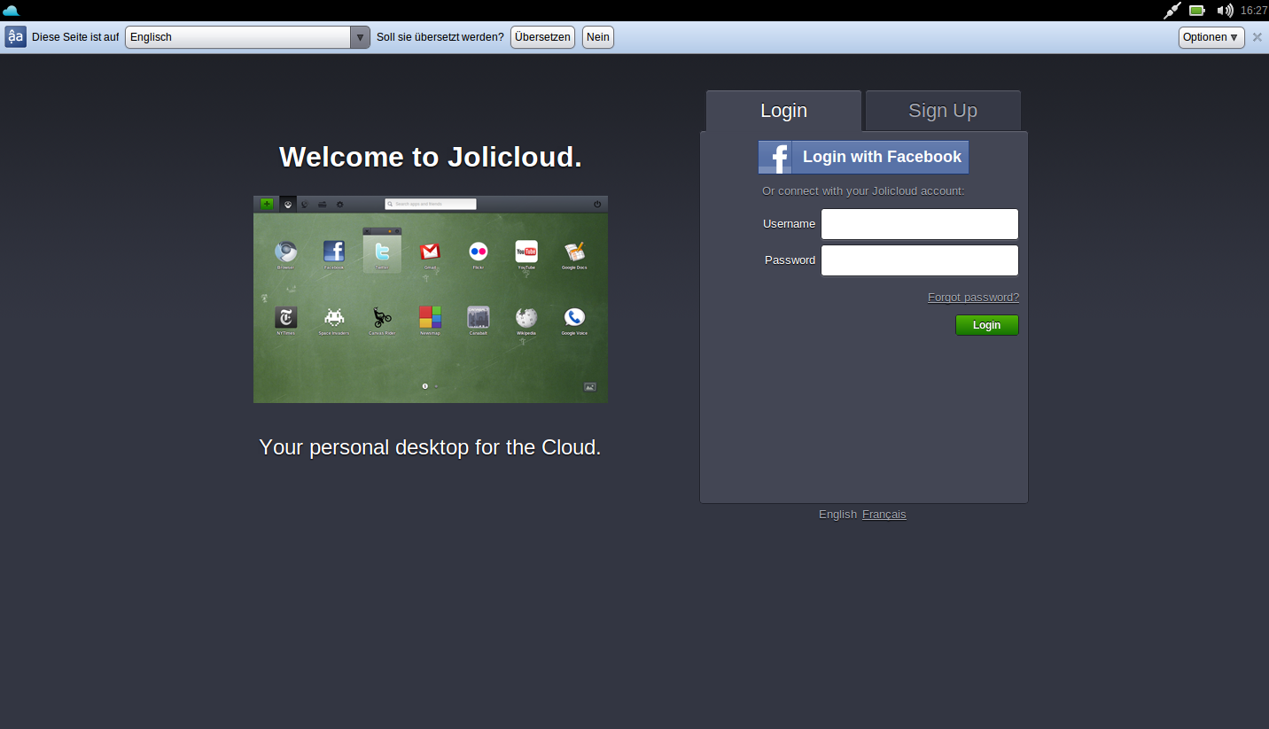 Joli OS ist eng an das Web gebunden.
