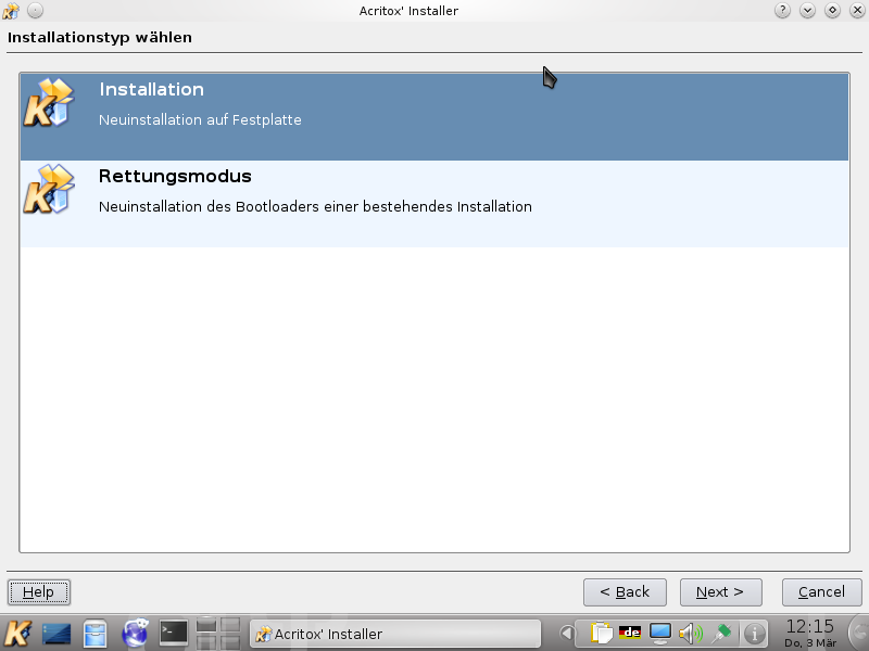 Der Kanotix-Installer
