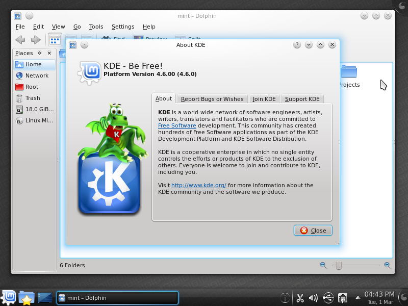 Linux Mint 10 mit KDE 4.6