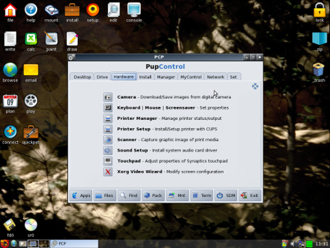 In Pupcontrol k&ouml;nnen weitere Konfigurationen vorgenommen werden, etwa zu Hardware. 