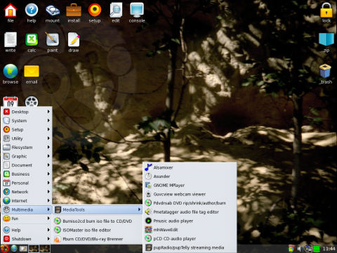 Das Men&uuml; mit den Multimedia-Anwendungen