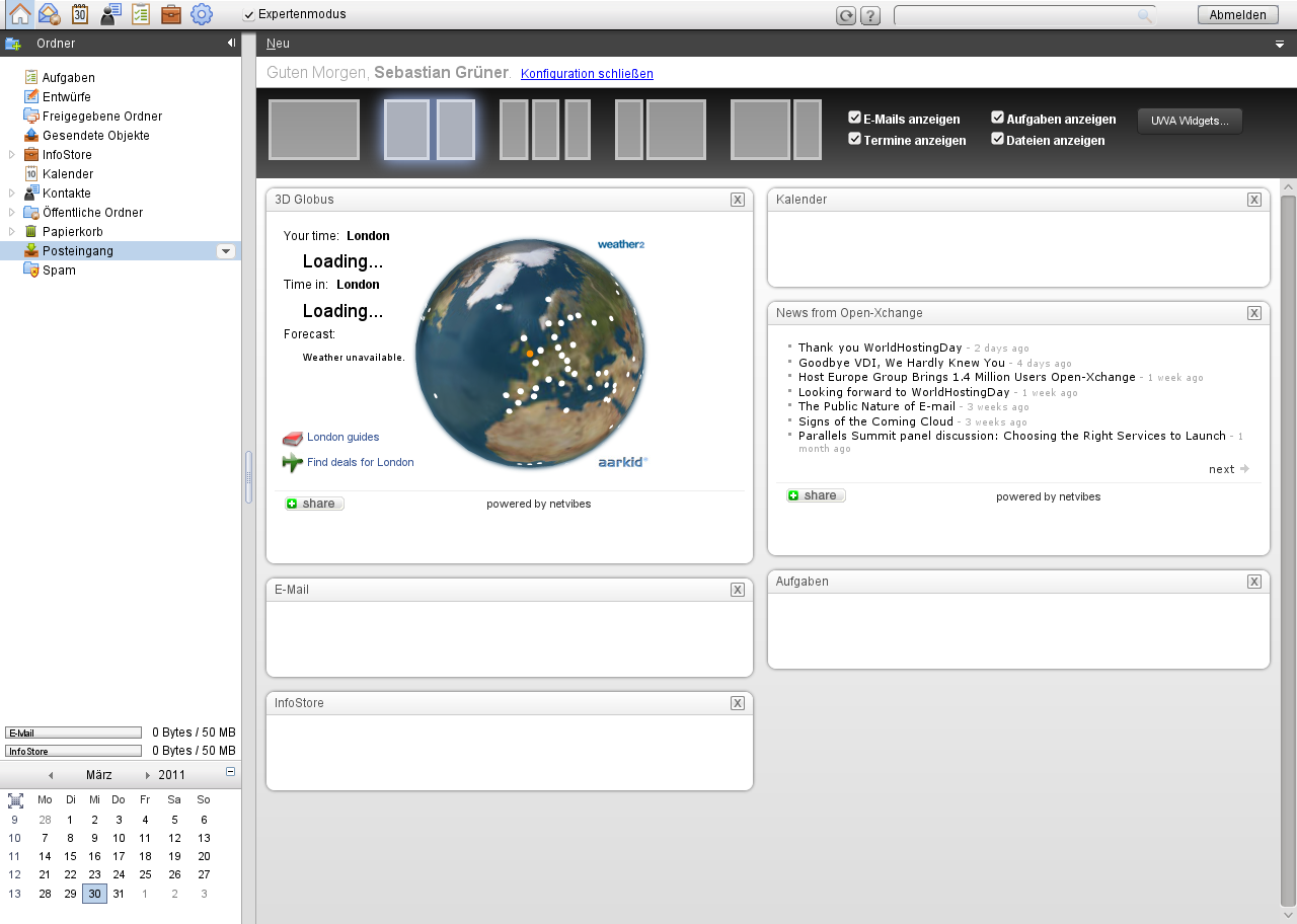 Per Drag and Drop umsortierte Startseite