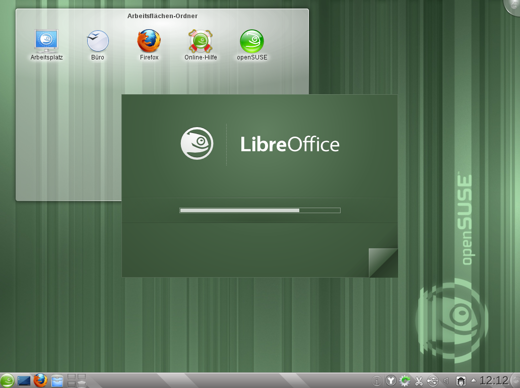 Der Libreoffice-Starter mit dem Opensuse-Logo