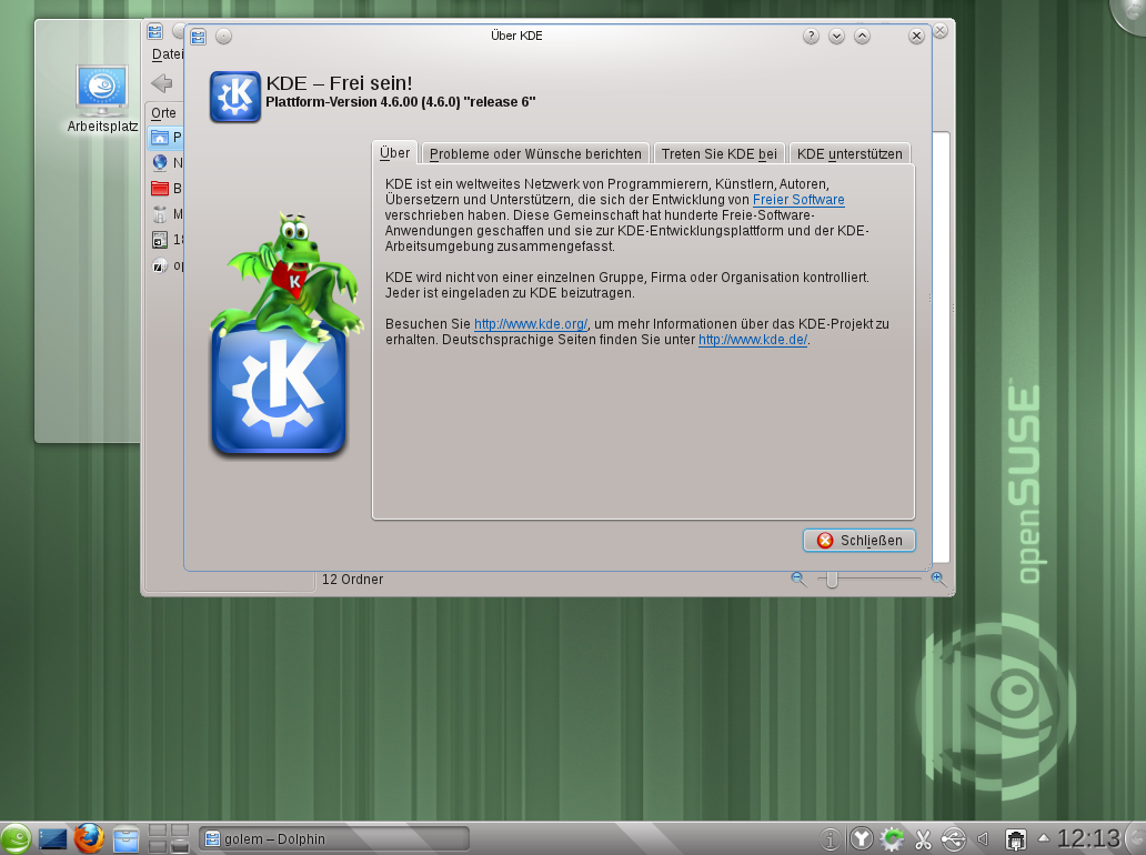 Der KDE-Desktop in Version 4.6.0