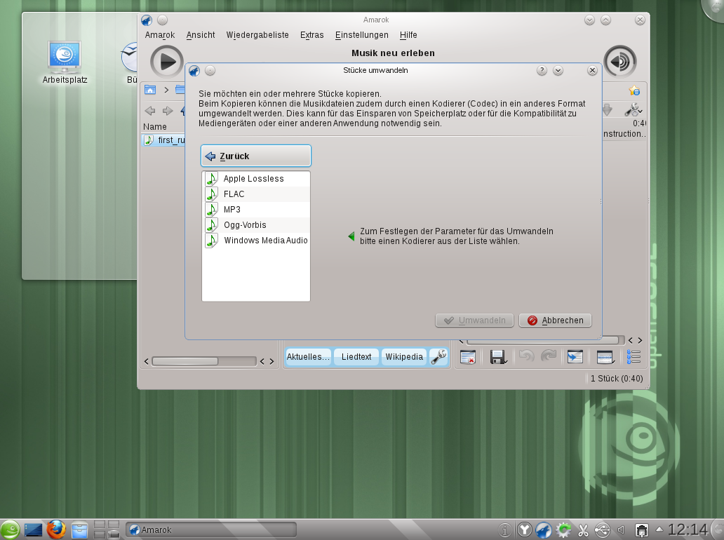 Die Codec-Auswahl nach der Installation aus dem Packman-Repository