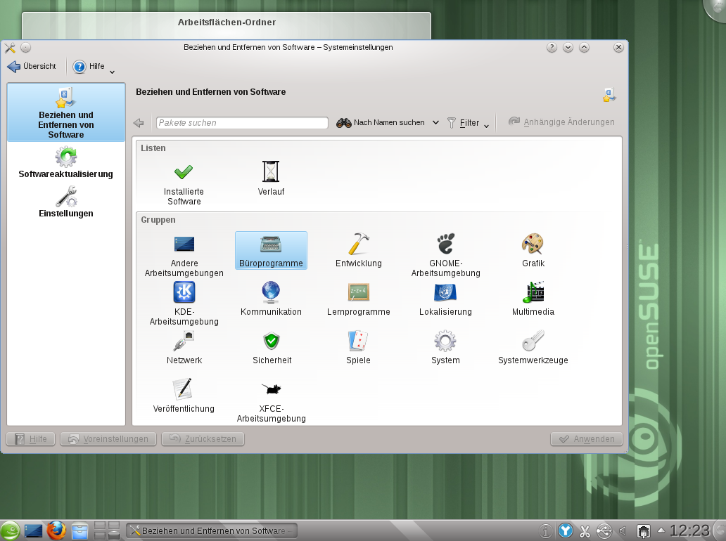 KPackageKit zum Installieren von Software