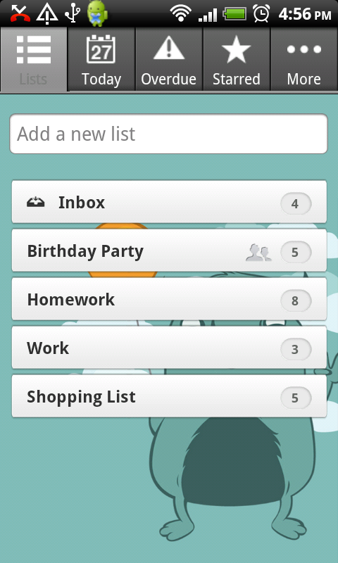 Wunderlist für Android<br>Bild: 6Wunderkinder