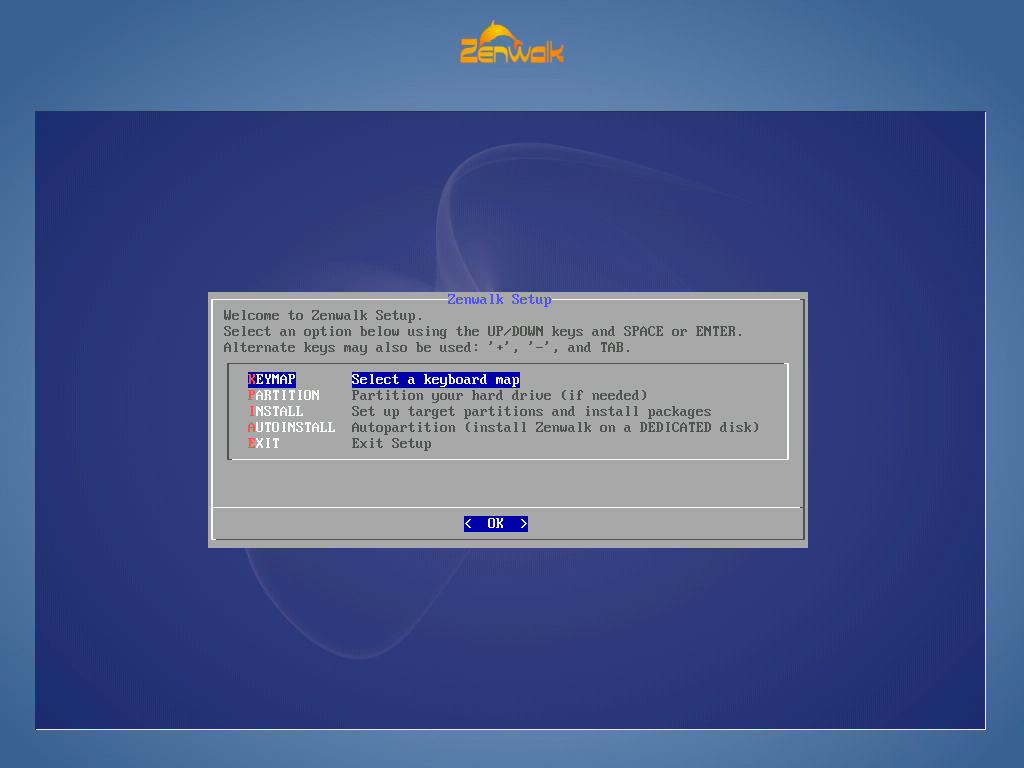 Beginn der Installation von Zenwalk 7.0