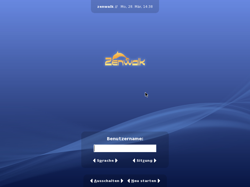 Der Anmeldebildschirm