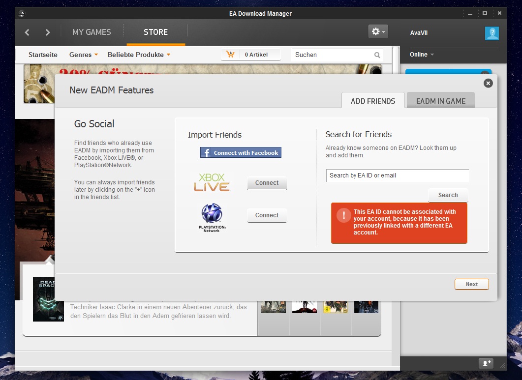 Freunde finden im neuen EADM