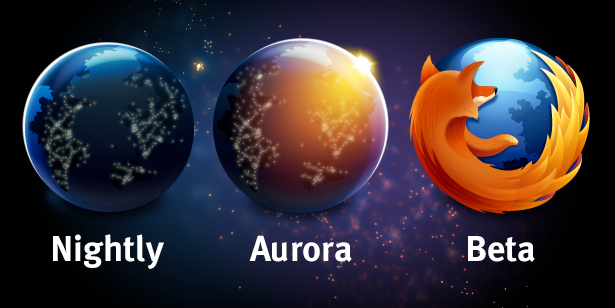 Neue Logos für die Firefox-Channel Nightly und Aurora