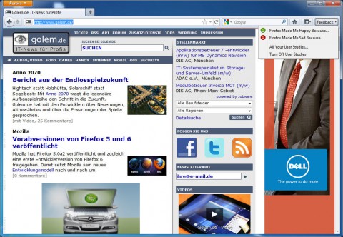 Feedback-Button in Firefox 5.0a2