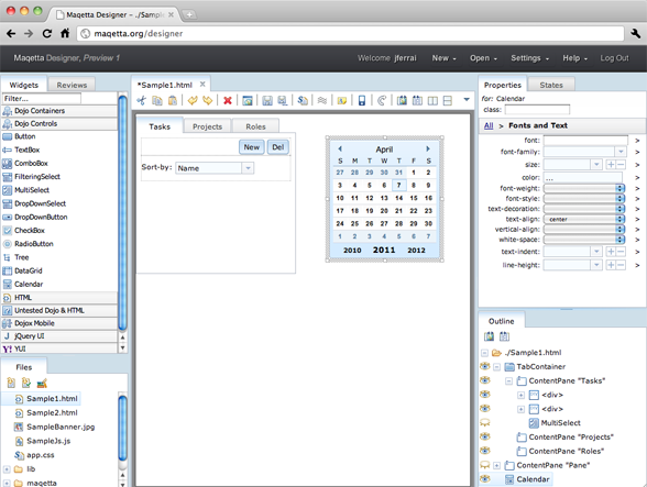 HTML5-Editor Maqetta