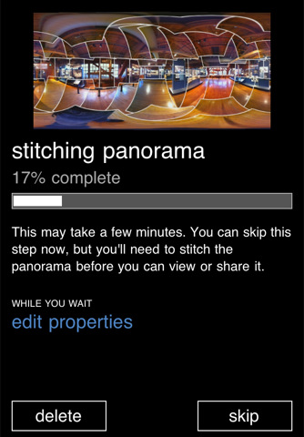 Microsoft Photosynth für iOS - Panoramaberechnung