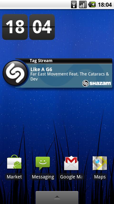 Shazam-Widget auf dem Android-Startbildschirm