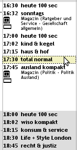 TV-Browser 3.0 - kurze Sendungen werden knapper dargestellt.