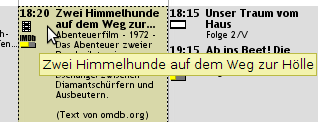 TV-Browser 3.0 - lange Titel werden abgekürzt.