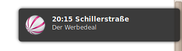 TV-Browser 3.0 - Hinweis auf startende Sendung