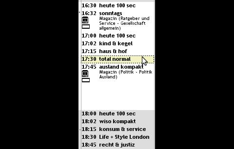 TV-Browser 3.0 - kurze Sendungen werden knapper dargestellt.