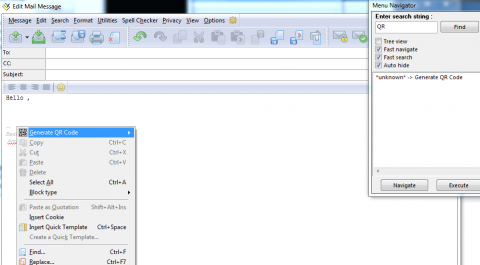 Ein Klick in den Menu Navigator offenbart das Unbekannte: Es ist das Kontextmen&uuml;.
