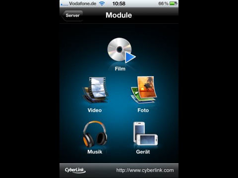 PowerDVD Remote App f&uuml;r iOS (Bild: Cyberlink)