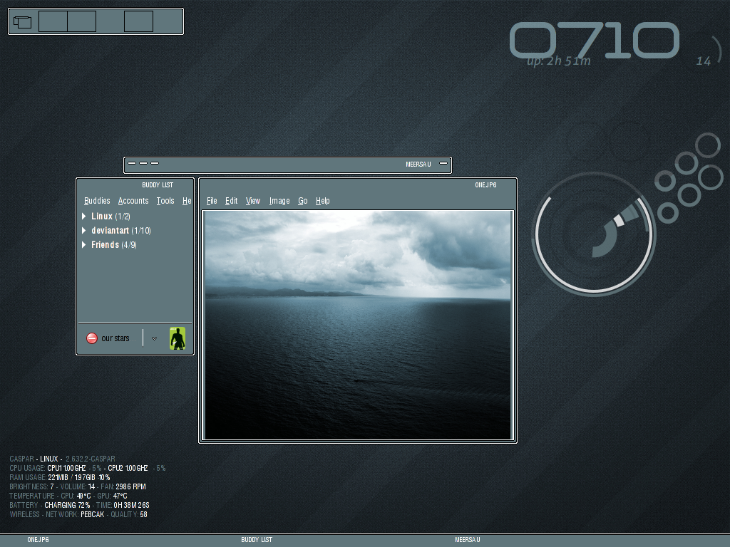 Der Desktop des Fvwm 2.6.<br>Erstellt von pebcak/saigo