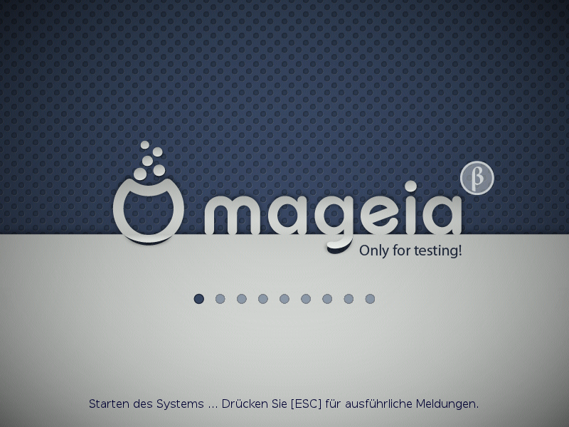 Der Boot-Bildschrim von Mageia