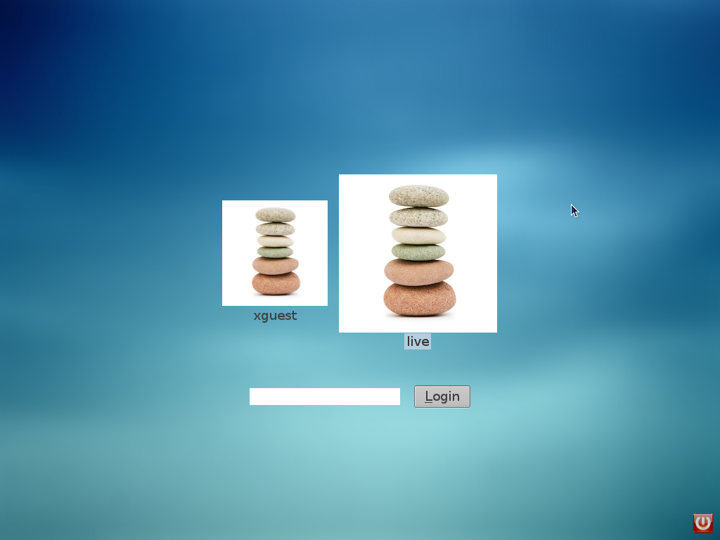 Der Login-Screen der Live-Version von Mandriva 2011 Beta 2