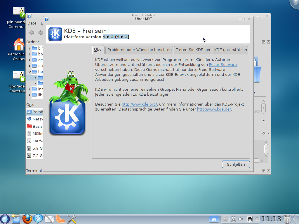 Zum Einsatz kommt die aktuelle Veröffentlichung 4.6.2 des KDE-Projekts.
