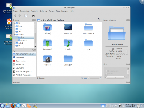 Zum Darstellen von Fenstern nutzt Mandriva das Theme QtCurve.