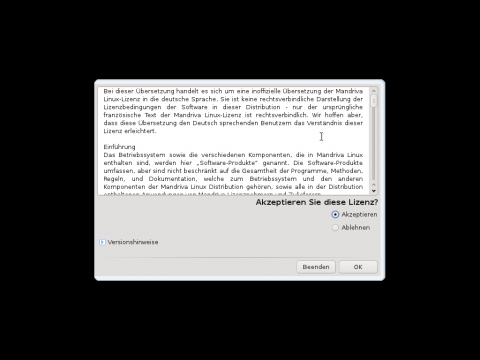 Die Lizenz f&uuml;r Mandriva 2011