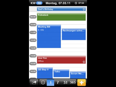 miCal - Tagesdarstellung