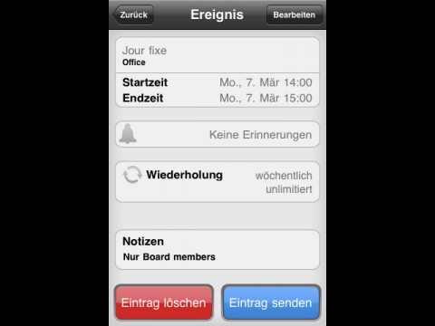 miCal - Termindetails