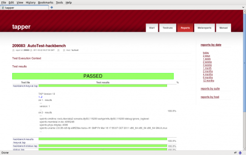 Das grafische Frontend der Testsuite Tapper von AMD