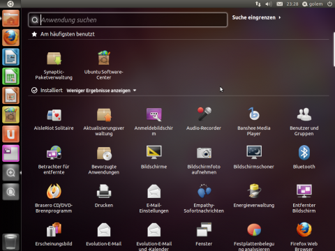 Nach Anwendungen kann gesucht werden.