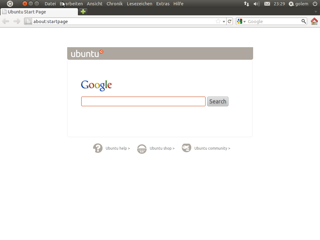 Das Menü einer Anwendung erscheint erst, wenn sich der Mauszeiger in der Menüleiste von Unity befindet.