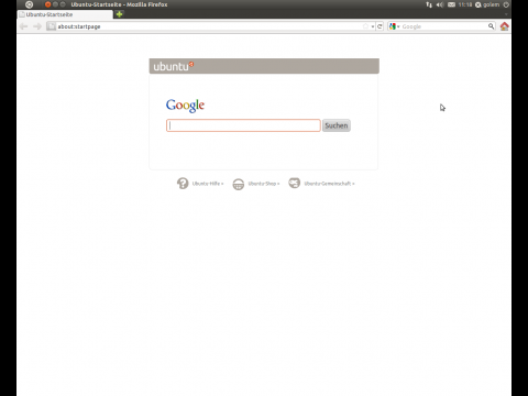 Das ge&ouml;ffnete Fenster des Firefox-Browsers ohne Statuszeile
