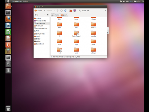 ...w&auml;hrend der Dateimanager Nautilus bereits den neuen Scrollbalken verwendet. 