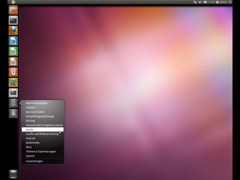 Die Anwendungsstarter k&ouml;nnen &uuml;ber das Kontextmen&uuml; sortiert werden.