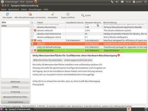 ... l&auml;sst sich aber &uuml;ber den Paketmanager...