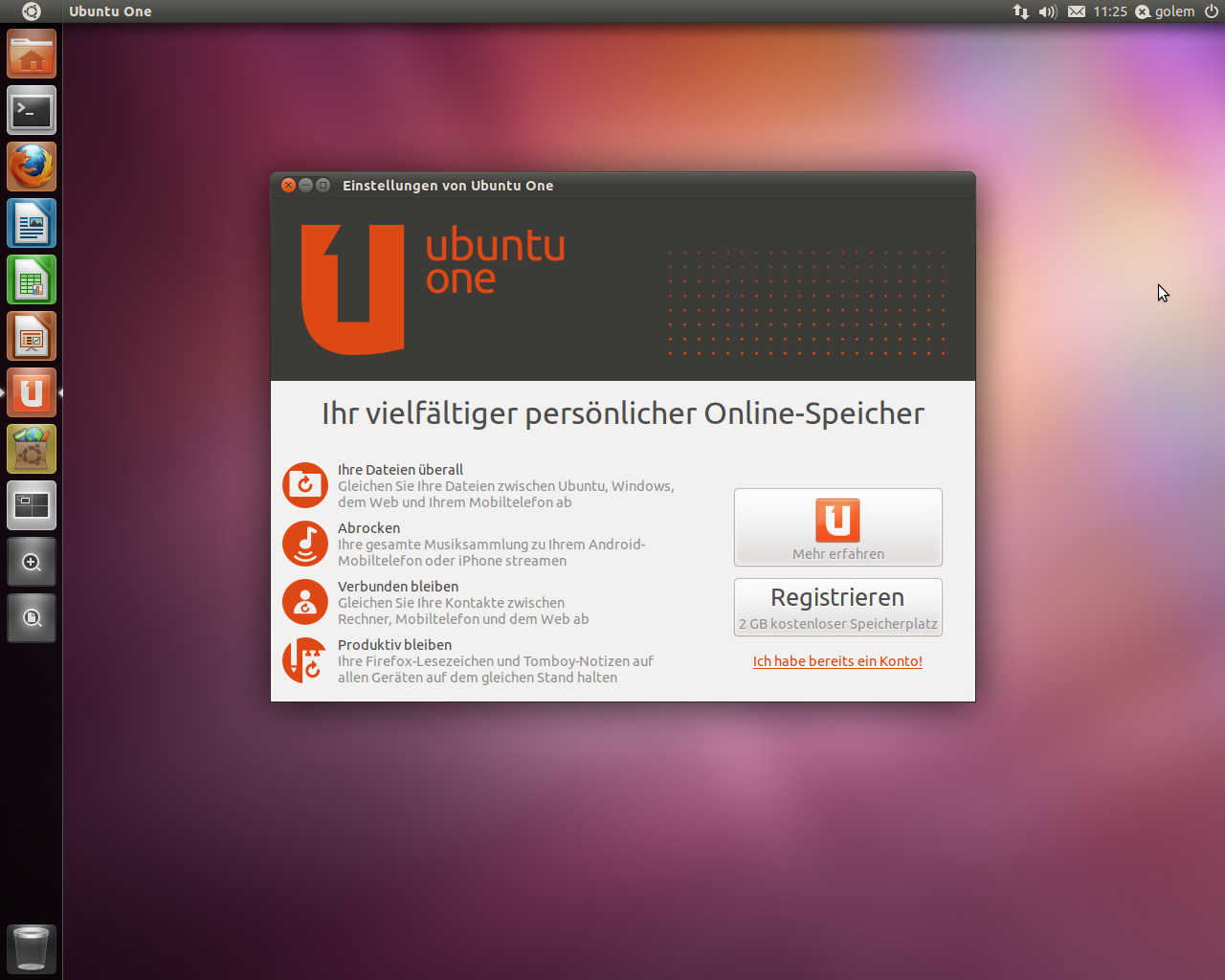 Der Ubuntu-One-Zugang wurde ebenfalls verbessert.