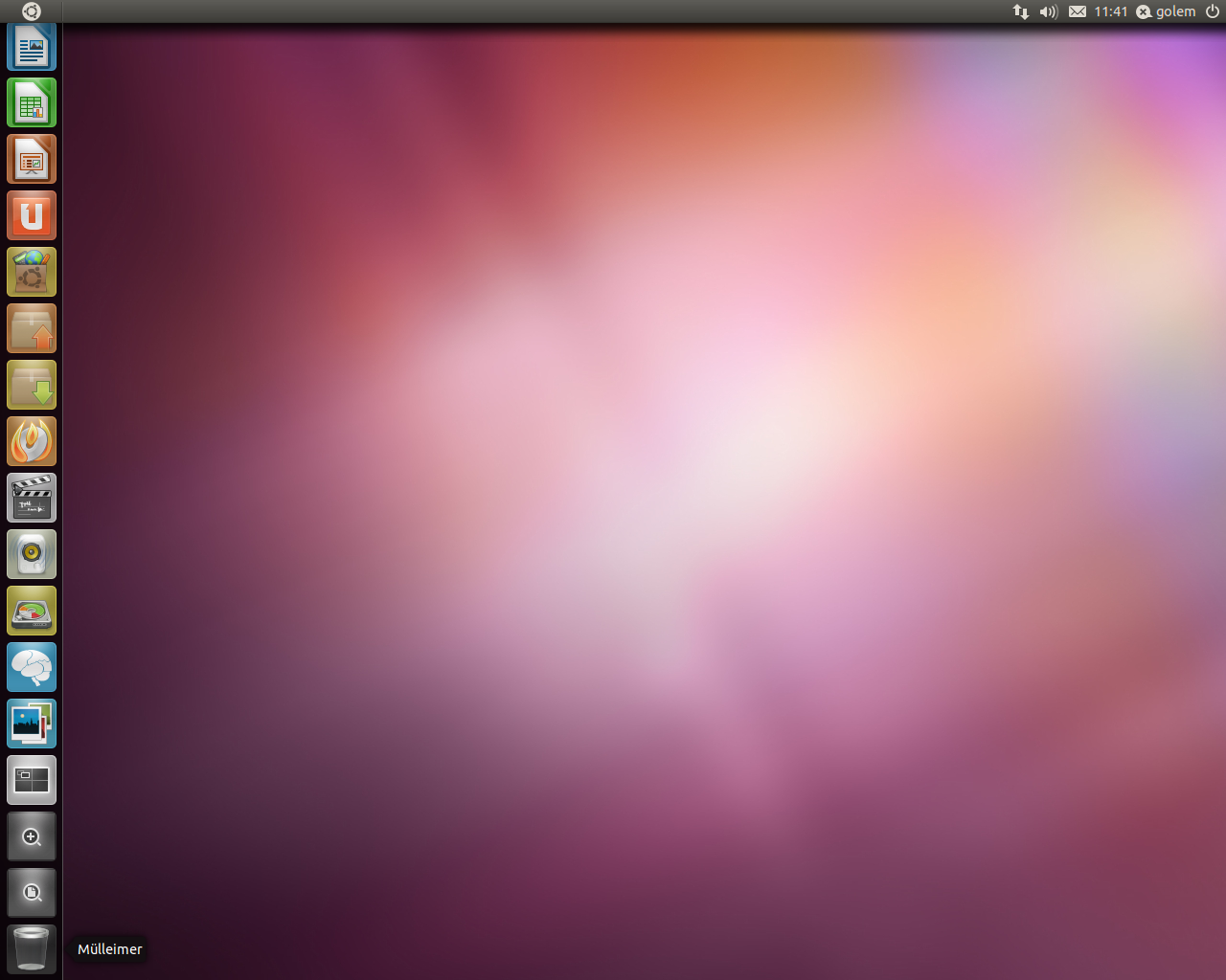 Der Desktop mit ausgefülltem Dock bei einer Auflösung von 1.280 x 1.024 Pixeln