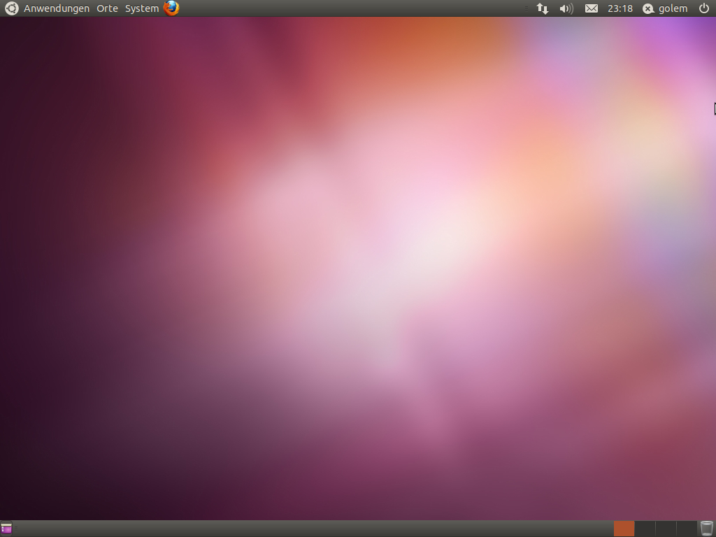 ... andernfalls erscheint der klassische Gnome-Desktop.