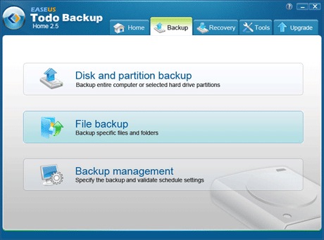 Easeus Todo Backup 2.5 - Backup