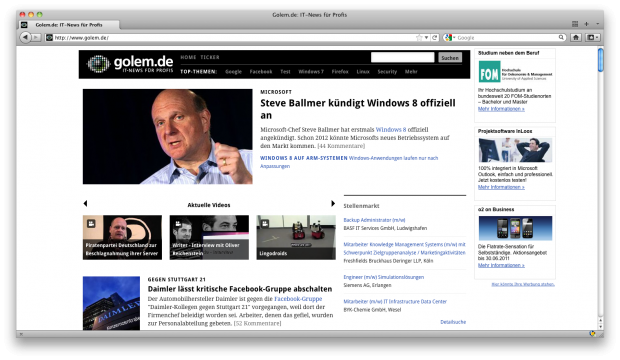 Firefox mit Standard-URL-Zeile