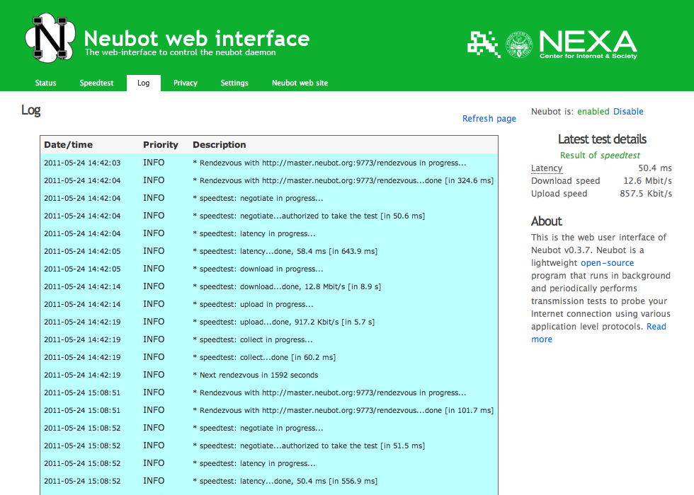 Neubot 0.3.7