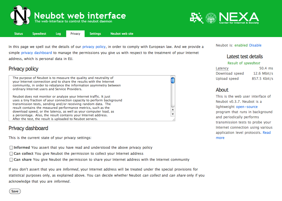 Neubot 0.3.7