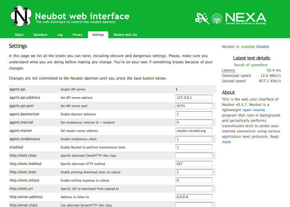 Neubot 0.3.7