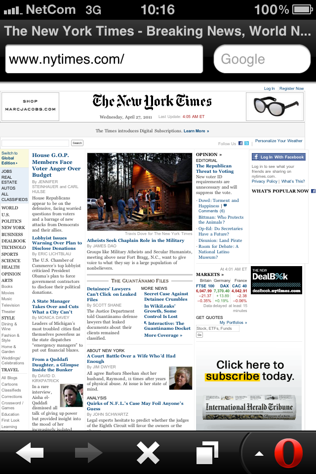 Opera Mini 6 auf dem iPhone