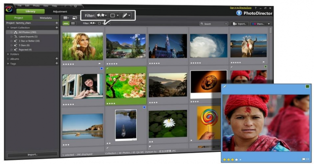 Photodirector 2011 mit Filtern  (Bild: Cyberlink)